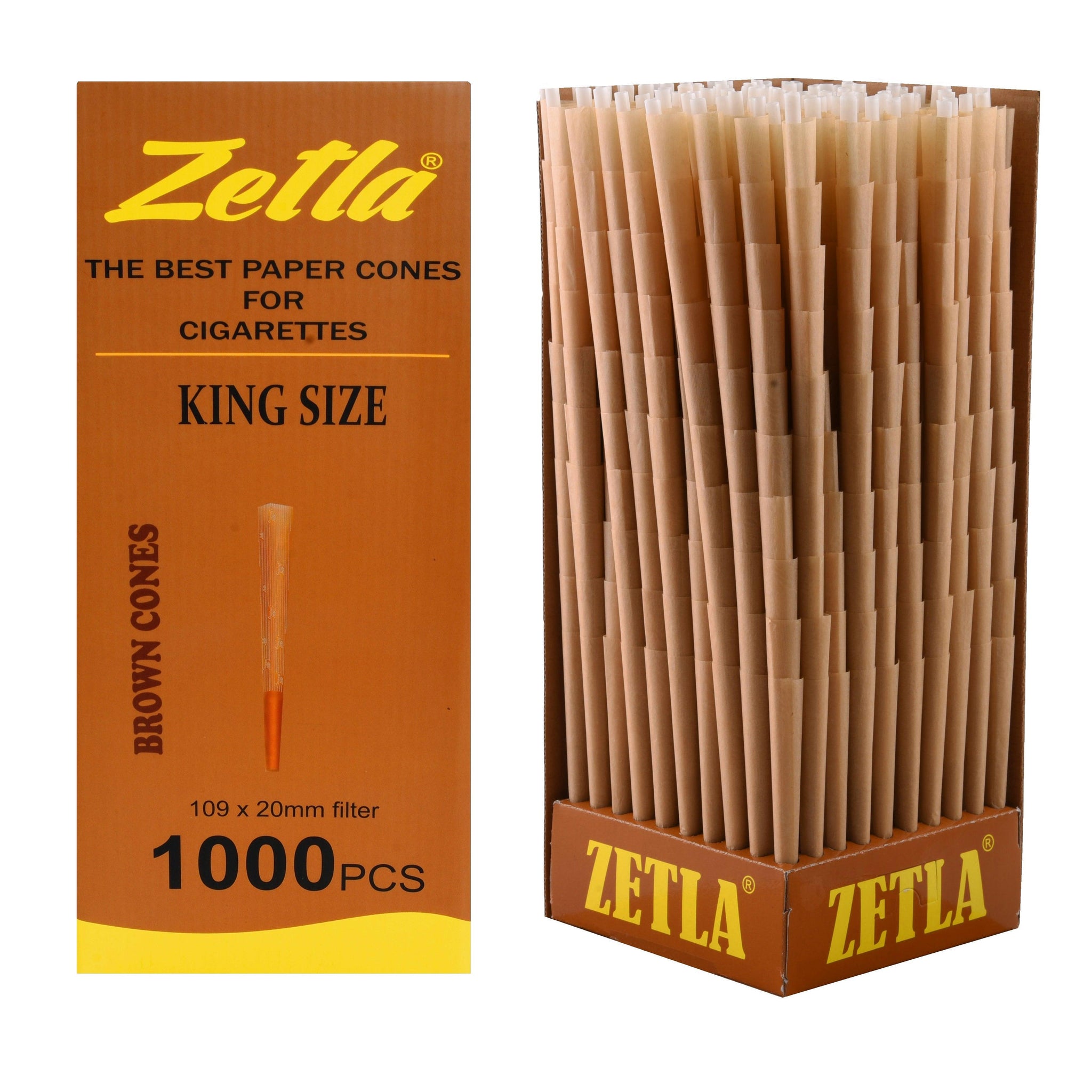 Pre-Rolled Cones Zetla King Size Brown - ABK Usa