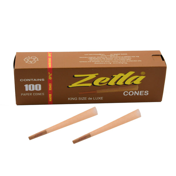 Pre-Rolled Cones Zetla Brown King Size Deluxe 100 - ABK Usa