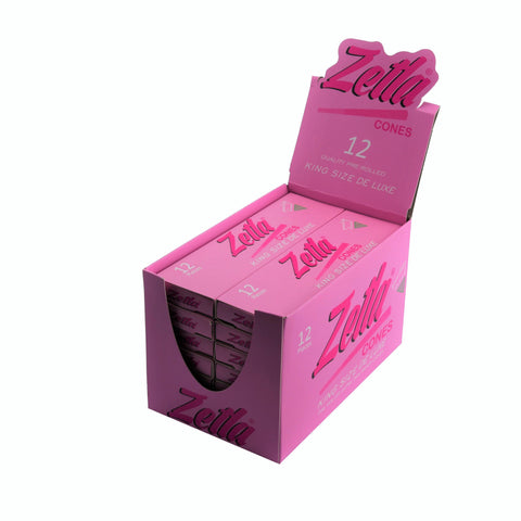 Pre-Rolled Cones Zetla King Size De Luxe Pink 12/14 - ABK Usa