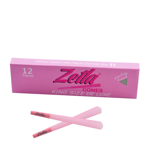 Pre-Rolled Cones Zetla King Size De Luxe Pink 12/14 - ABK Usa