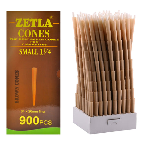Zetla Pre Rolled Cones Small 1 1/4 Brown (900 Pcs)