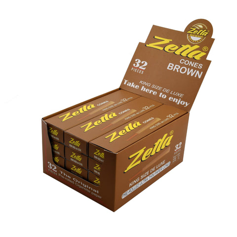 Pre-Rolled Cones Zetla Brown King Size Deluxe 32/12 - ABK Usa