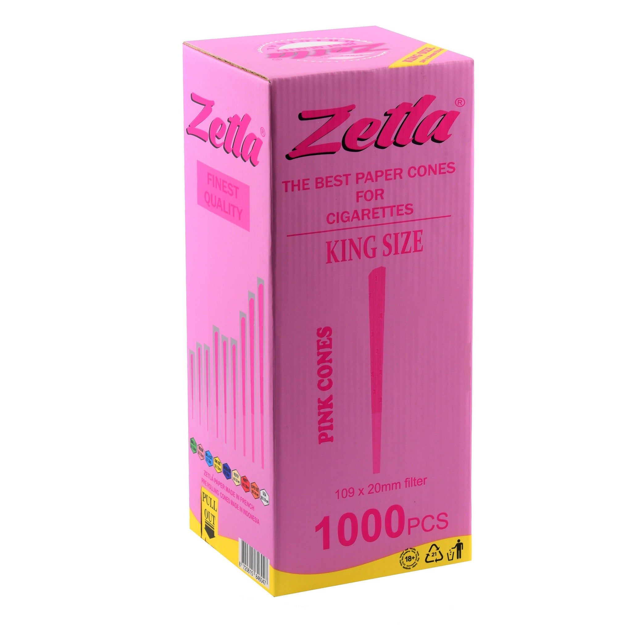 Pre-Rolled Cones Zetla King Size Pink (1000 Pcs) - ABK Usa