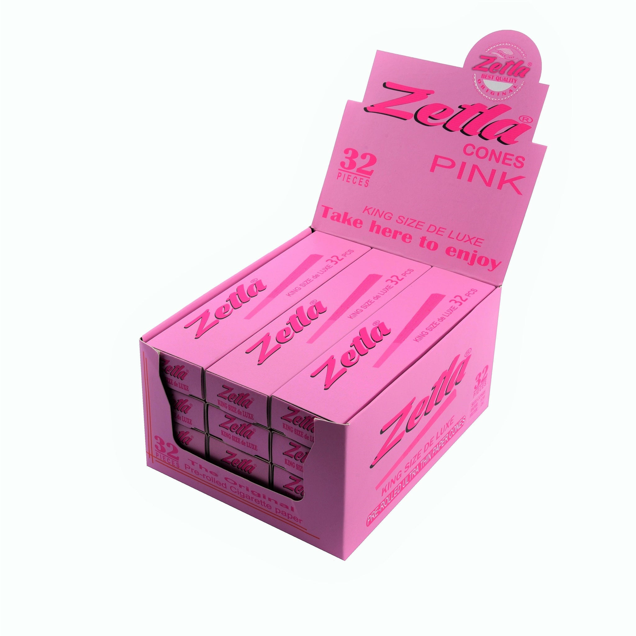 Pre-Rolled Cones Zetla King Size De Luxe Pink 32/12 - ABK Usa