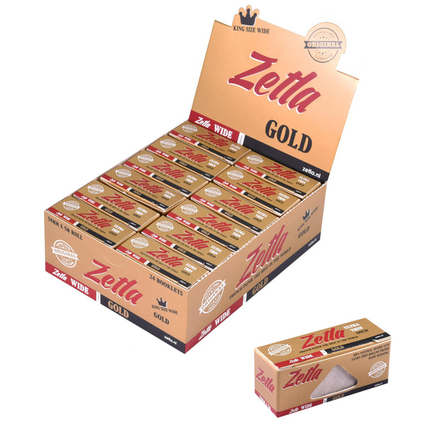Zetla Rolling Papers Gold  Rolls K/S Wide - ABK Usa
